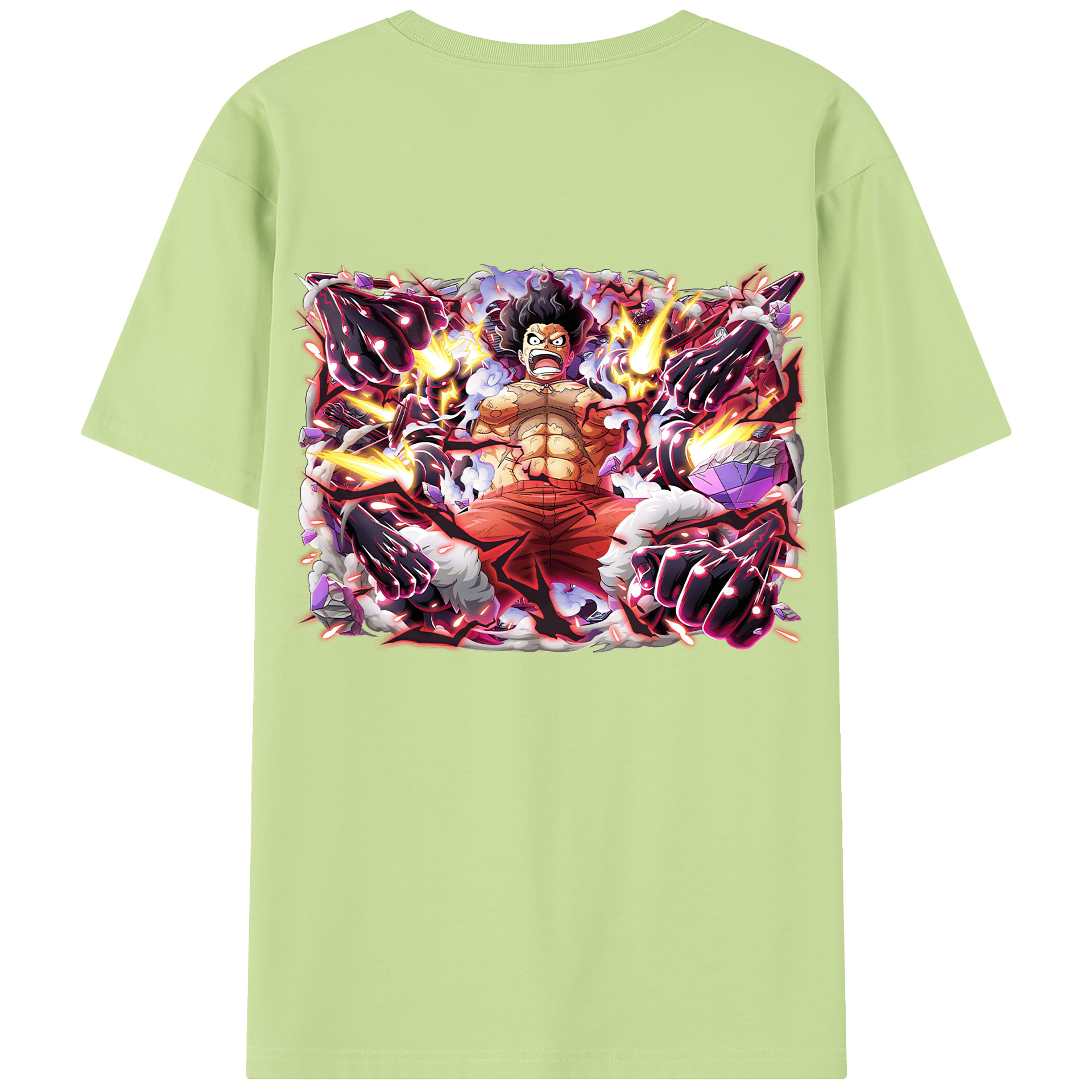 ワンピース モンキー・D・ルフィ ONE PIECE Monkey D. Luffy 綿100％半袖Tシャツ（背面プリント）
